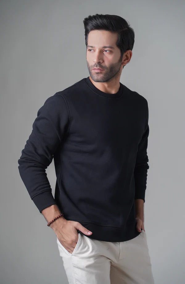 Winter Plane Sweat Shirt For Men's And Women's Casual Wear. (Black)