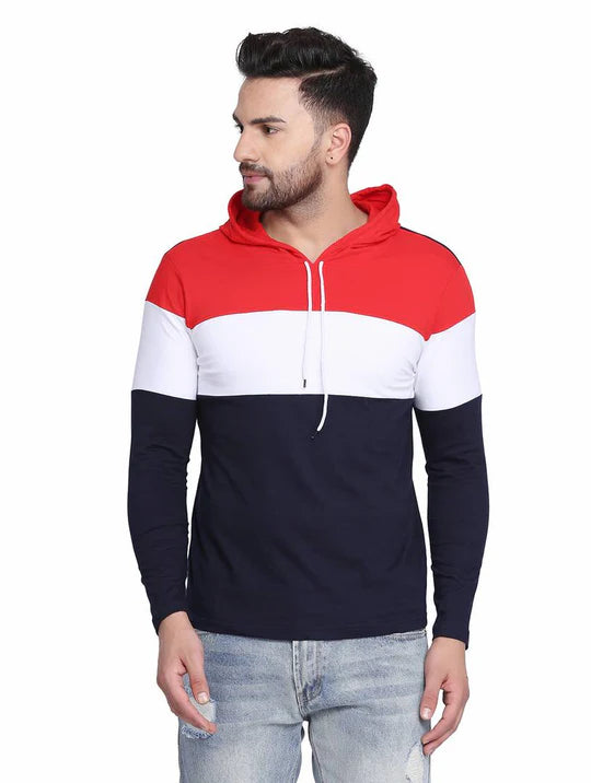 Stylish 3 Panel Hoodies For Men's And Boy's Casual Wear. (Red)