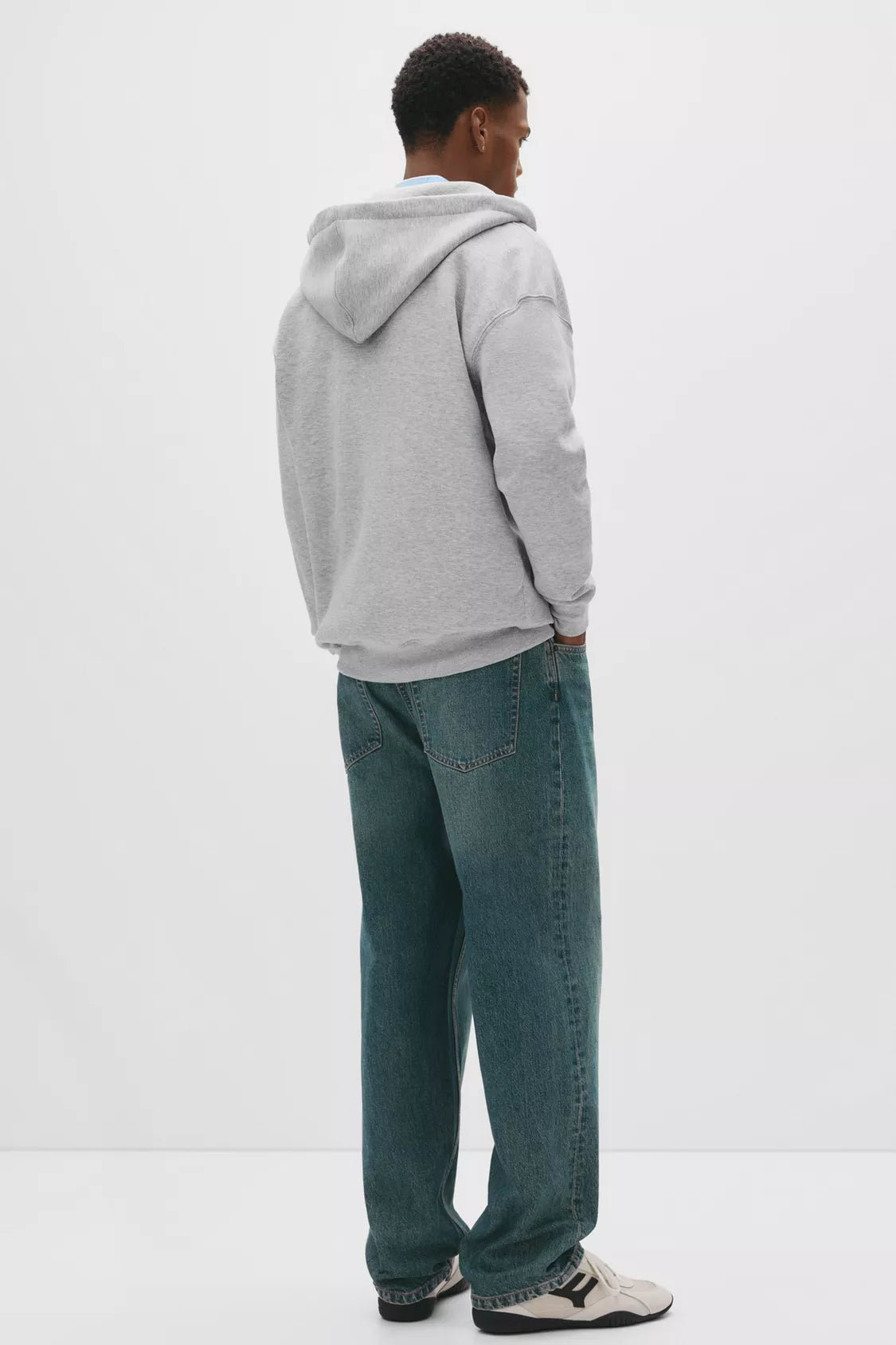 Grey Regular Fit Rich Jersey Fabric Zip-Up