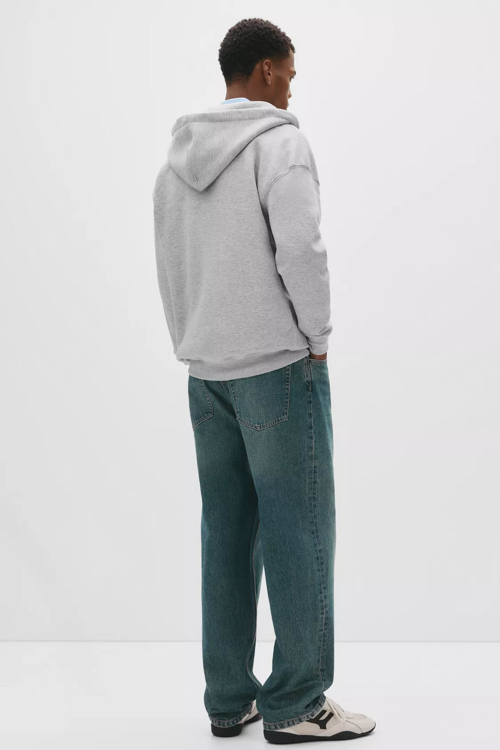 Grey Regular Fit Rich Jersey Fabric Zip-Up