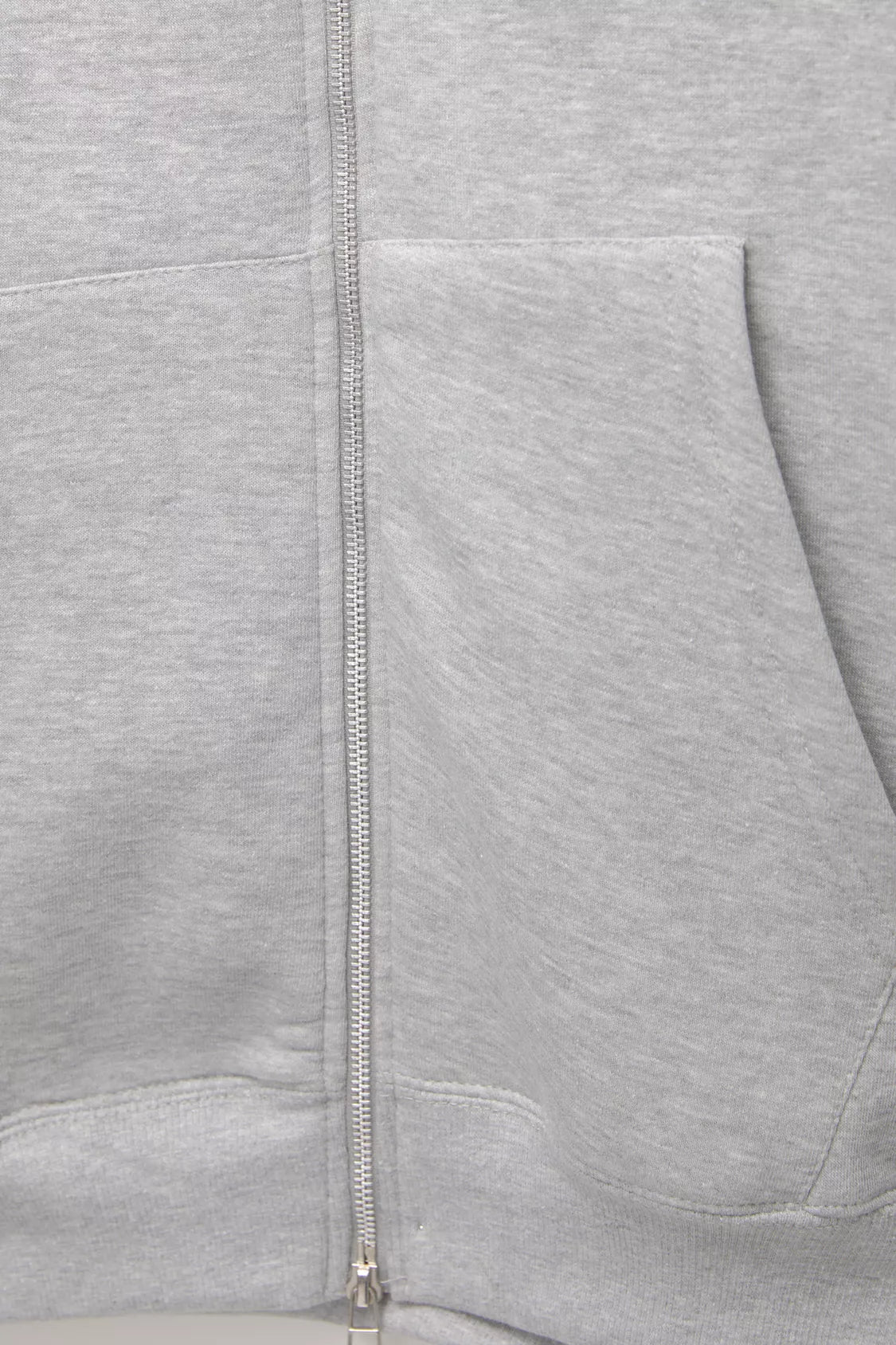 Grey Regular Fit Rich Jersey Fabric Zip-Up