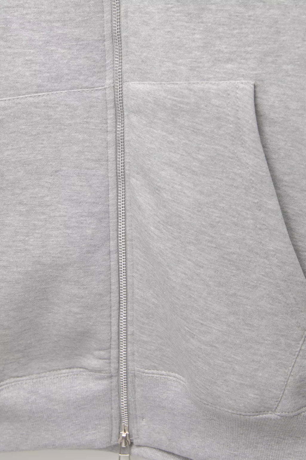 Grey Regular Fit Rich Jersey Fabric Zip-Up