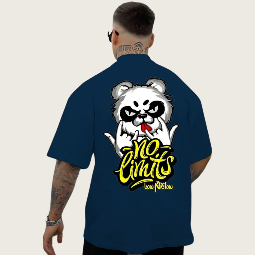 DROP SHOUILDER NO LIMITS PRINTED TEE-SHIRT FOR MENS