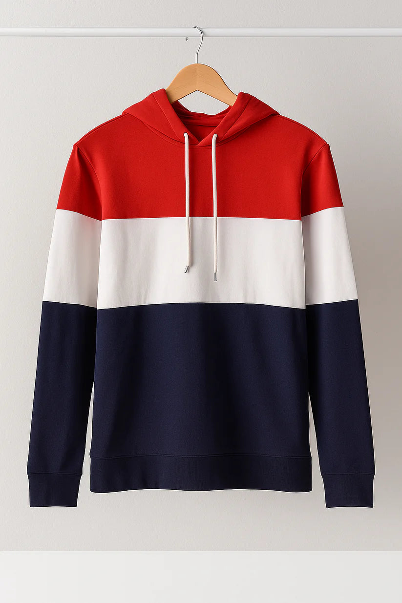 Stylish 3 Panel Hoodies For Men's And Boy's Casual Wear. (Red)