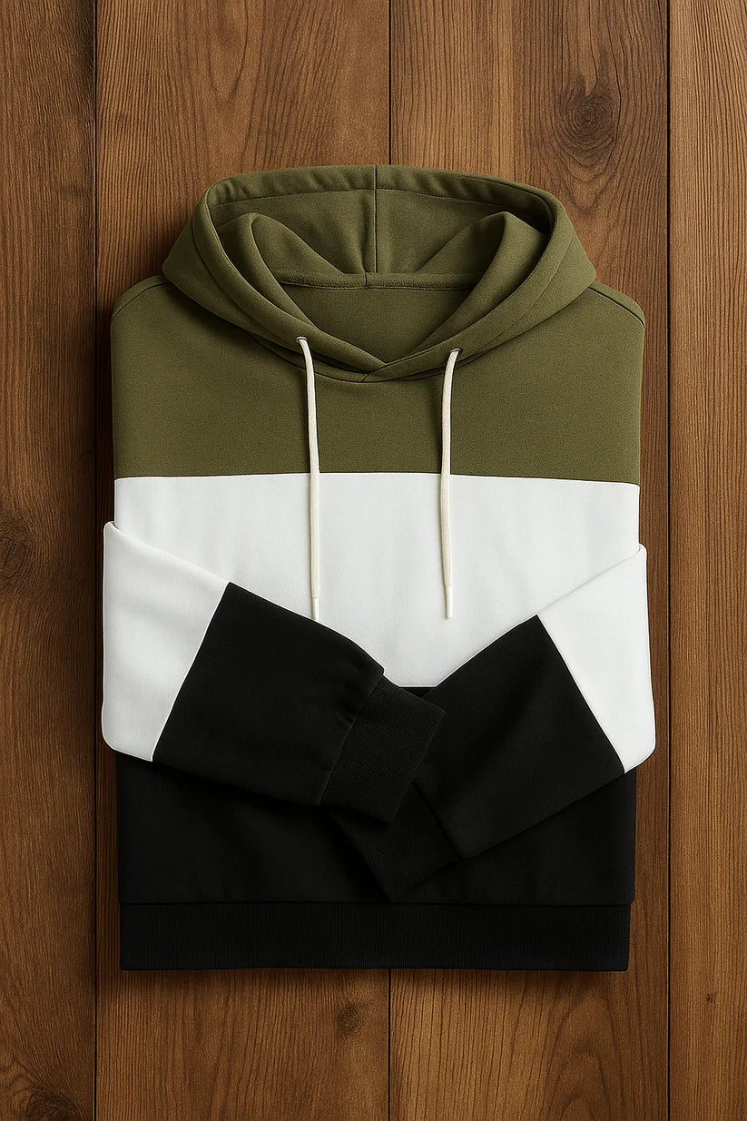 Stylish 3 Panel Hoodies For Men's And Boy's Casual Wear. (Green)