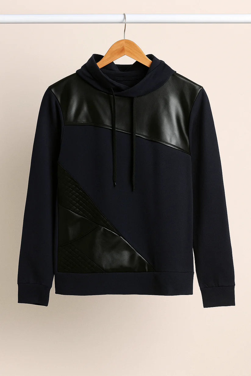 Leather Style Hoodies For Men's And Boy's Casual Wear.