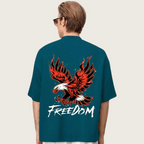 DROP SHOULDER PRINTED TEE-SHIRT FOR MENS FREEDOM