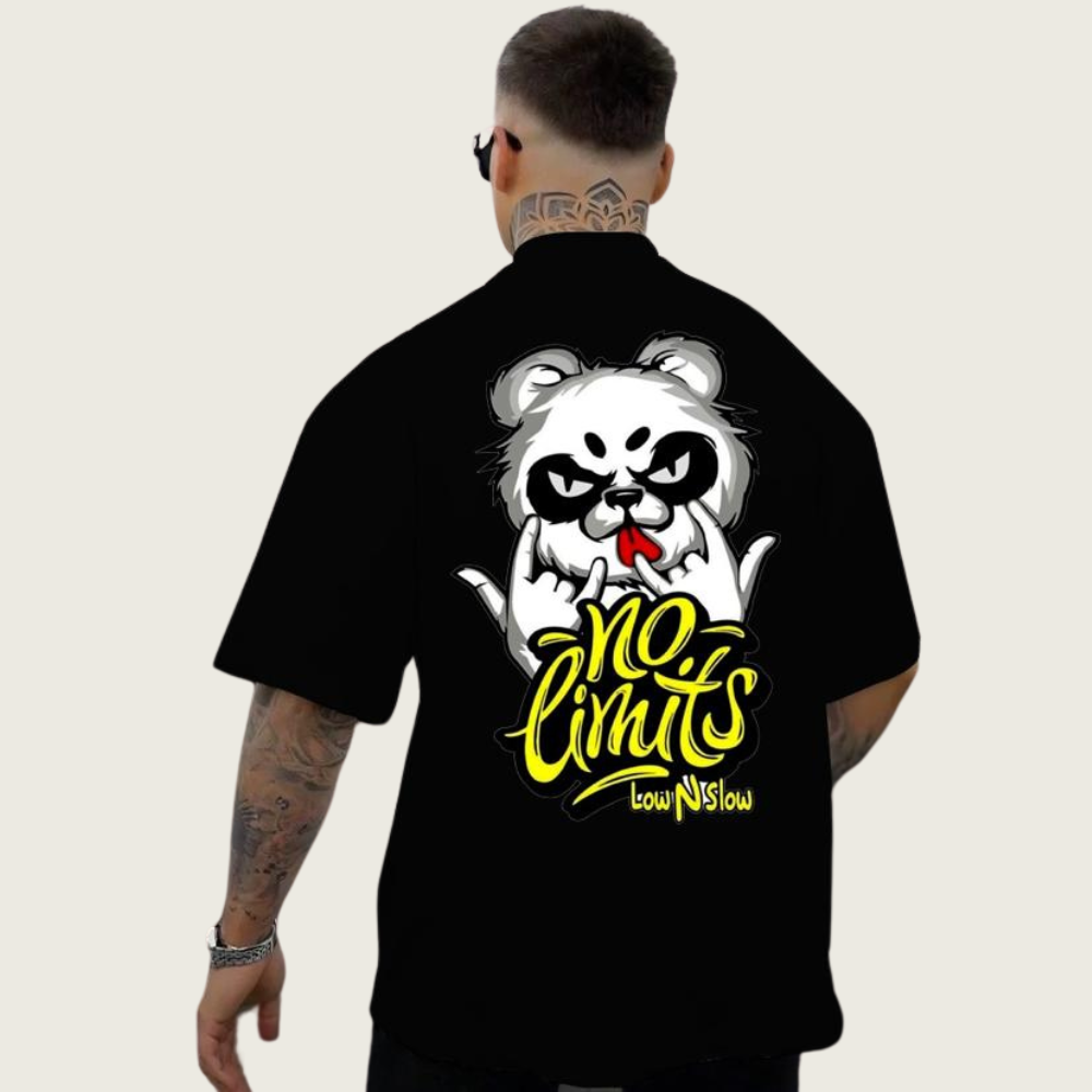 DROP SHOUILDER NO LIMITS PRINTED TEE-SHIRT FOR MENS