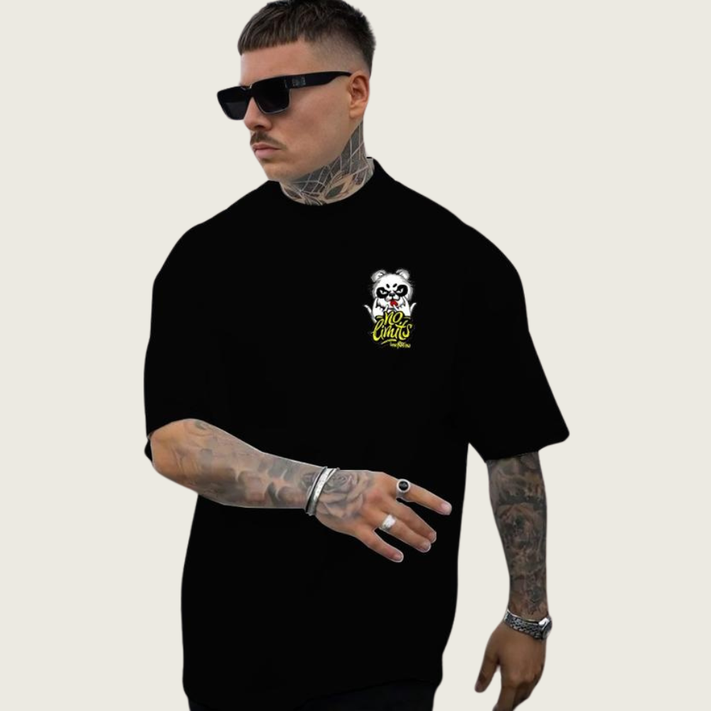 DROP SHOUILDER NO LIMITS PRINTED TEE-SHIRT FOR MENS