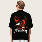 DROP SHOULDER PRINTED TEE-SHIRT FOR MENS FREEDOM
