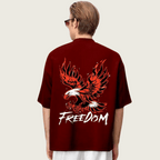 DROP SHOULDER PRINTED TEE-SHIRT FOR MENS FREEDOM