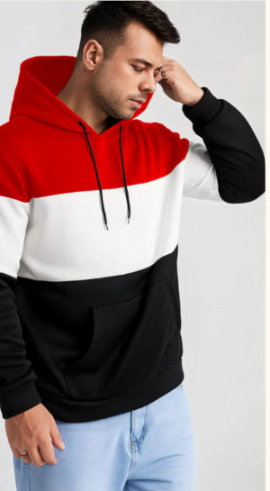 Stylish 3 Panel Hoodies For Men's And Boy's Casual Wear. (Red)