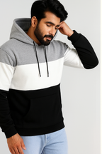 Stylish 3 Panel Hoodies For Men's And Boy's Casual Wear.(Grey)