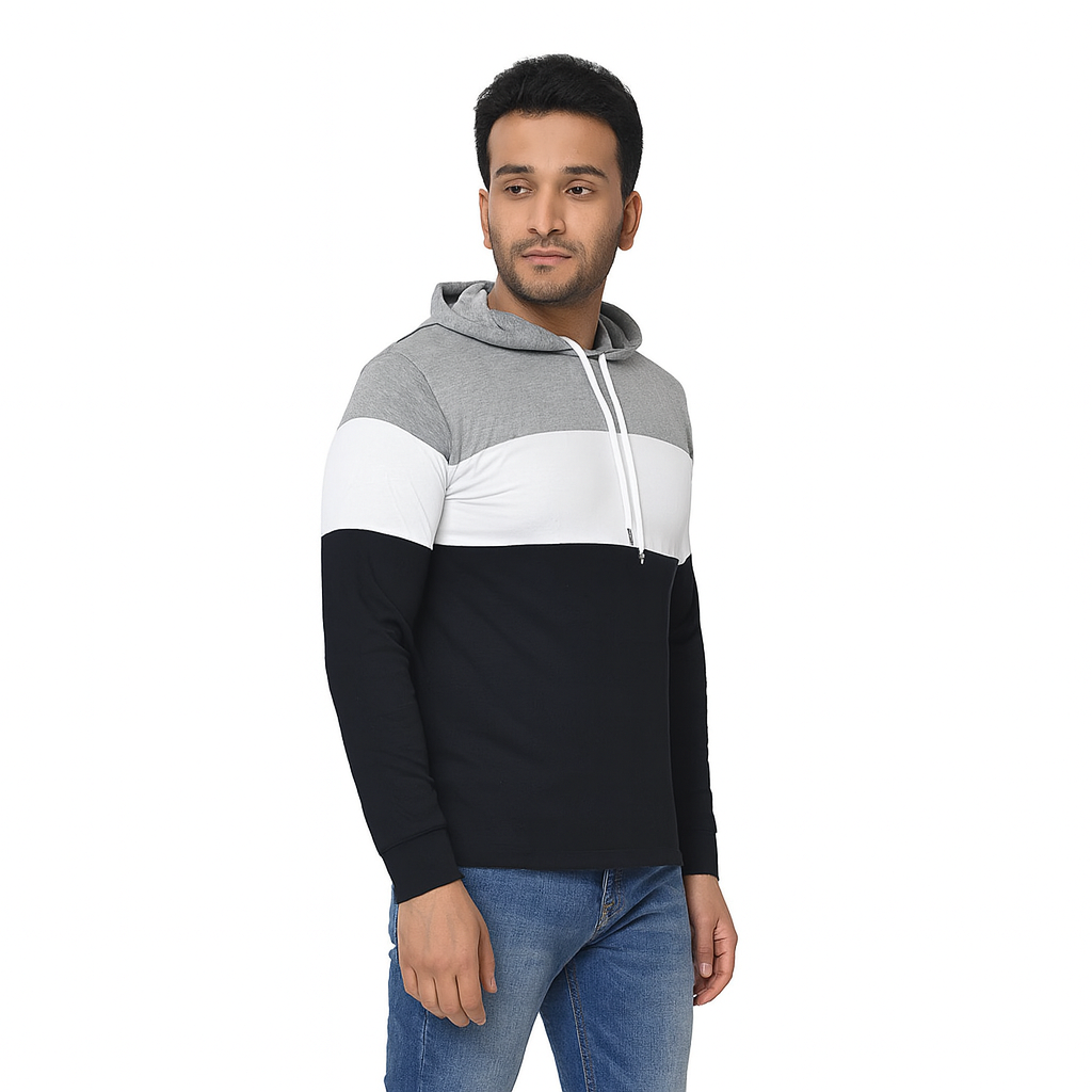Stylish 3 Panel Hoodies For Men's And Boy's Casual Wear.(Grey)