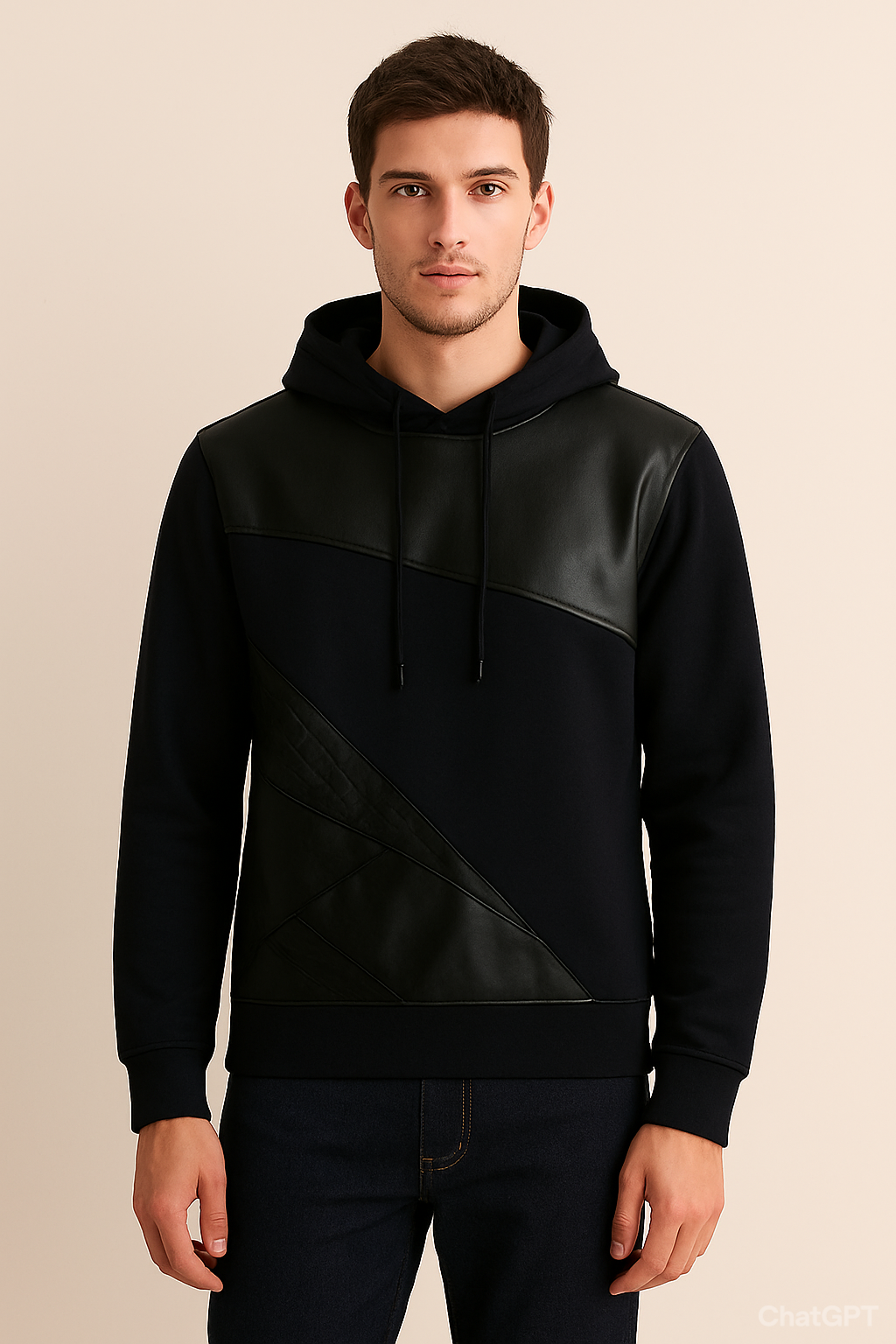 Leather Style Hoodies For Men's And Boy's Casual Wear.