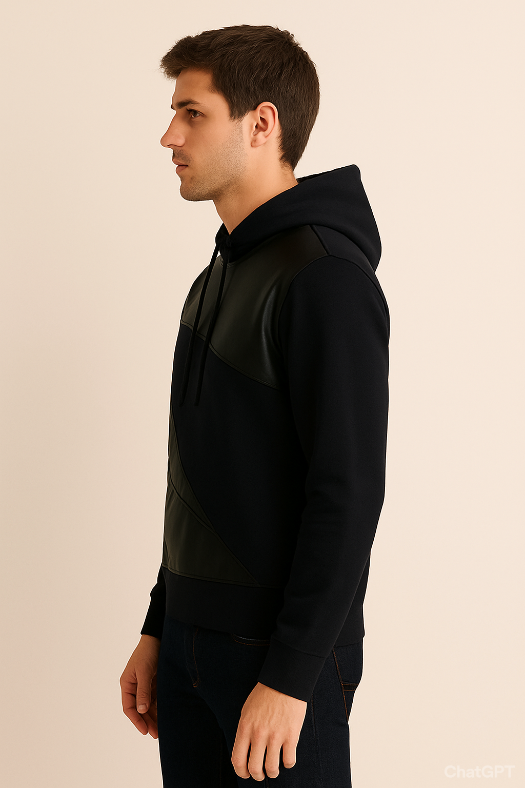 Leather Style Hoodies For Men's And Boy's Casual Wear.