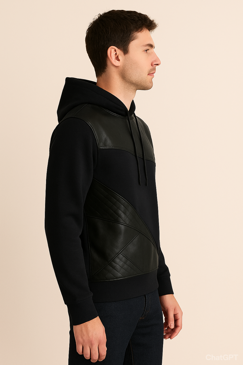 Leather Style Hoodies For Men's And Boy's Casual Wear.
