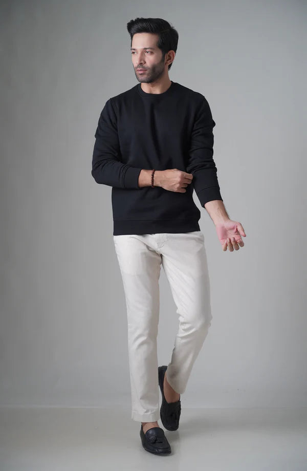 Winter Plane Sweat Shirt For Men's And Women's Casual Wear. (Black)