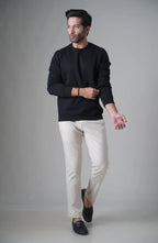 Winter Plane Sweat Shirt For Men's And Women's Casual Wear. (Black)