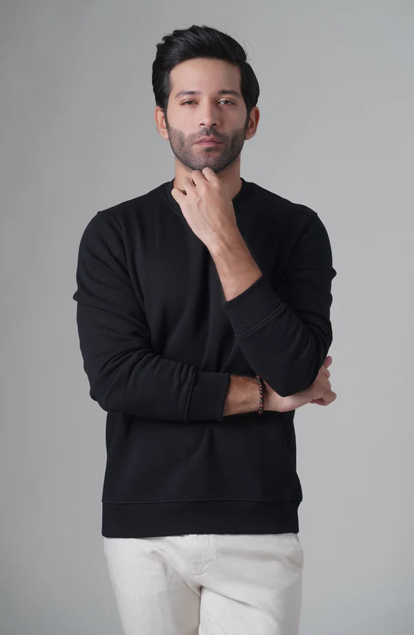 Winter Plane Sweat Shirt For Men's And Women's Casual Wear. (Black)