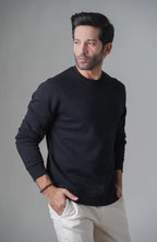 Winter Plane Sweat Shirt For Men's And Women's Casual Wear. (Black)