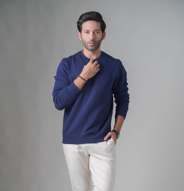 Winter Plane Sweat Shirt For Men's And Women's Casual Wear. (Navy Blue)