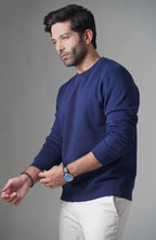 Winter Plane Sweat Shirt For Men's And Women's Casual Wear. (Navy Blue)