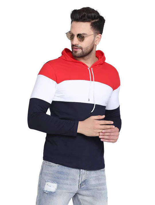 Stylish 3 Panel Hoodies For Men's And Boy's Casual Wear. (Red)