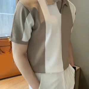 Summer Men's Knitted Short-Sleeve Polo Shirt Korean Style Casual Polo