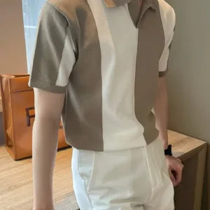 Summer Men's Knitted Short-Sleeve Polo Shirt Korean Style Casual Polo