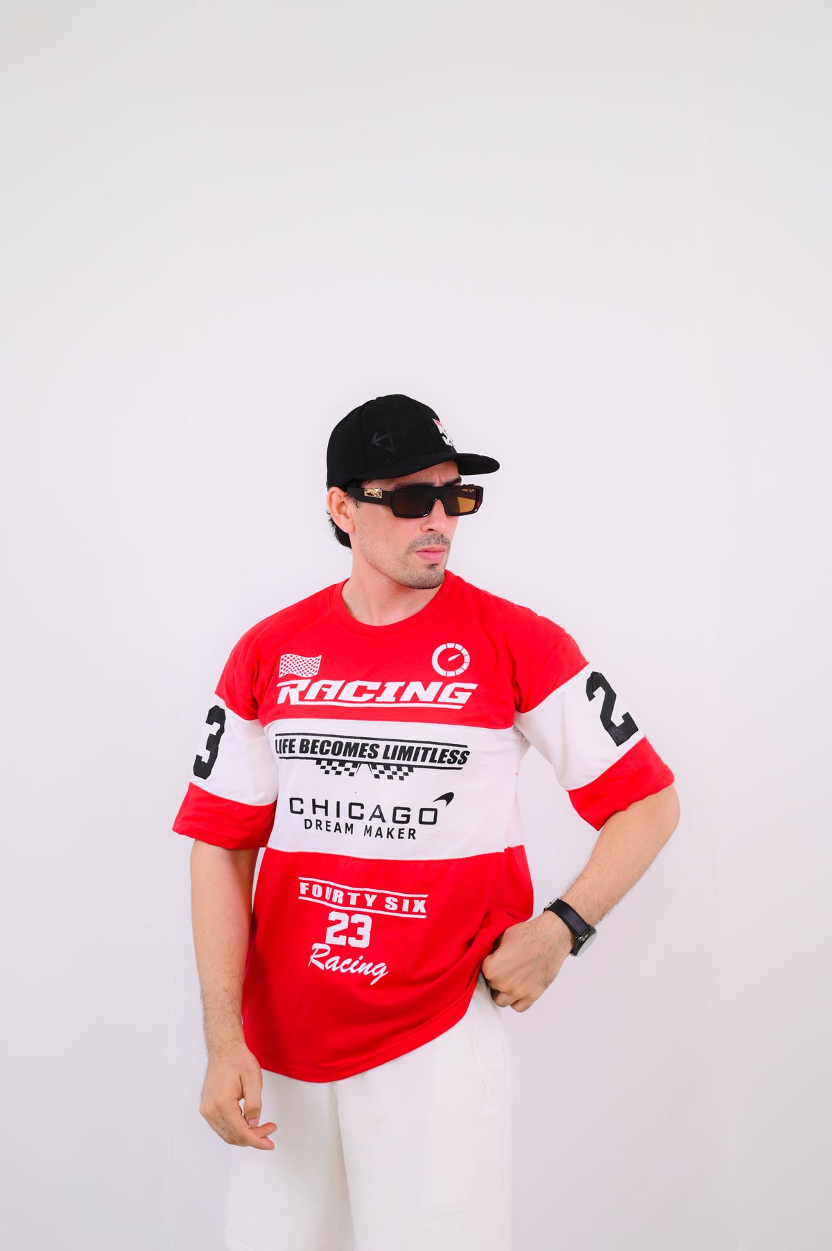 Red Racing Oversize Tee (RED)
