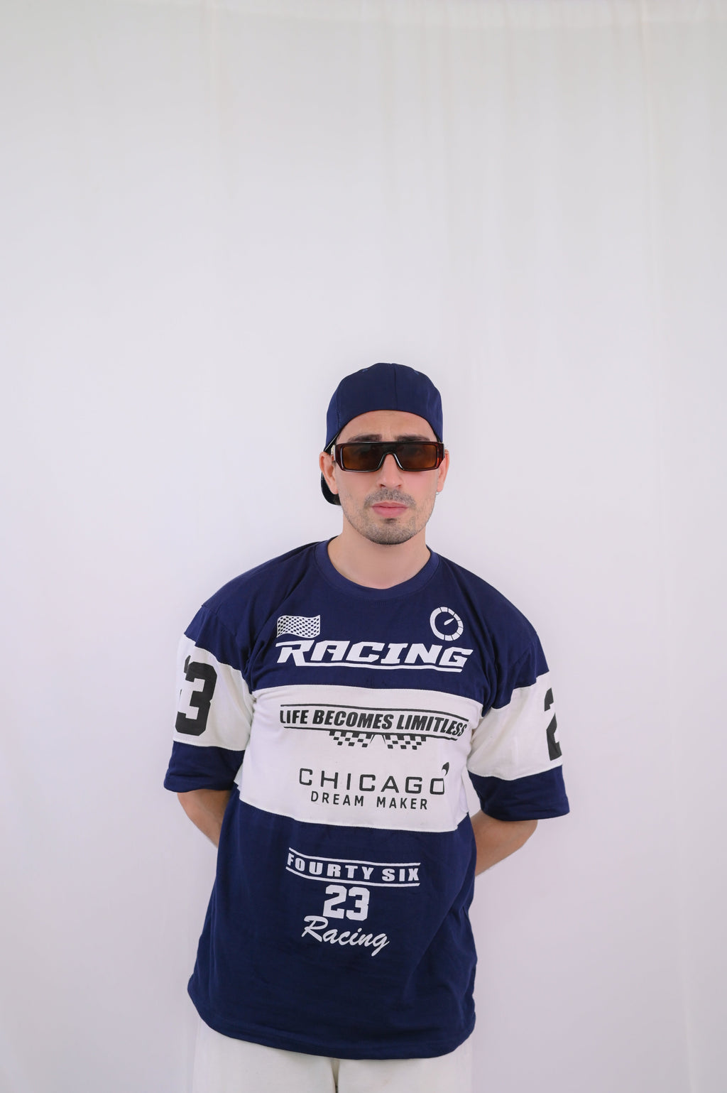 Racing Oversize Tee (NAVY BLUE)