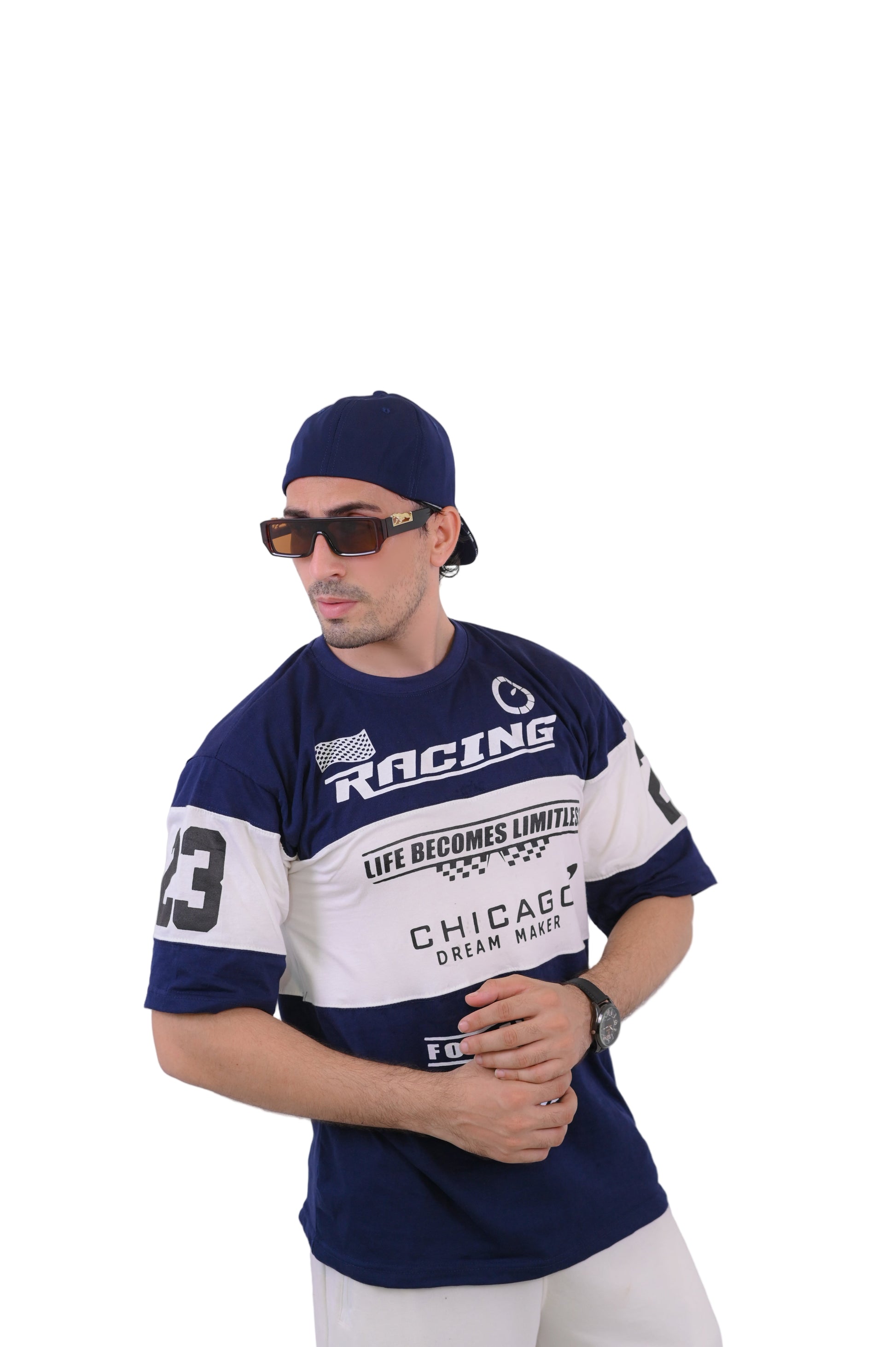 Racing Oversize Tee (NAVY BLUE)