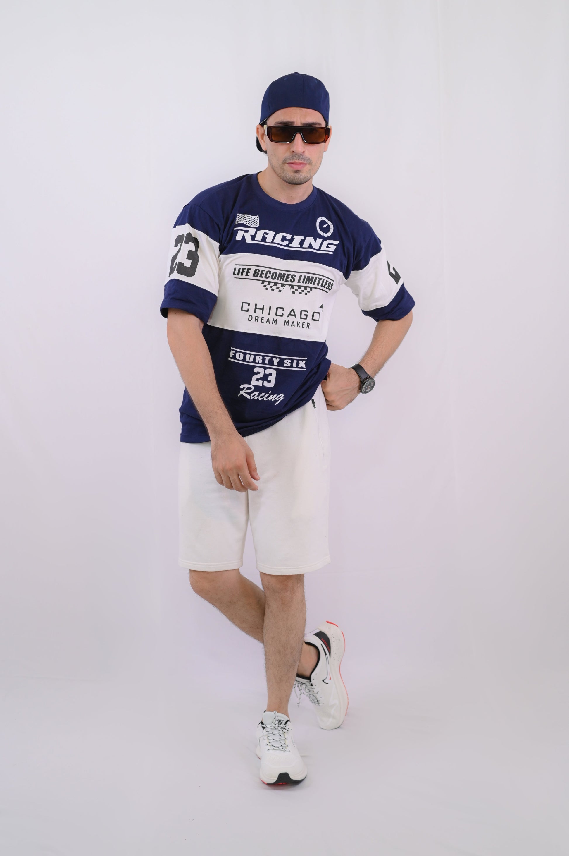 Racing Oversize Tee (NAVY BLUE)