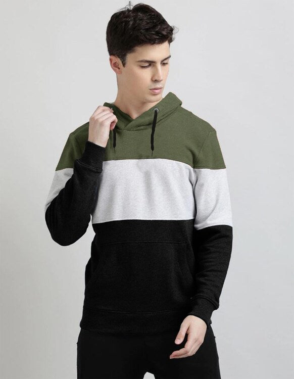 Stylish 3 Panel Hoodies For Men's And Boy's Casual Wear. (Green)